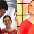 李嫣和李亞鵬北京看展，妝扮穿著太過成人化，怎麼看都不像12歲！