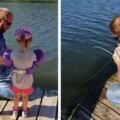 影/天才小釣手？4歲女童拿玩具釣竿釣起15公斤大鯰魚