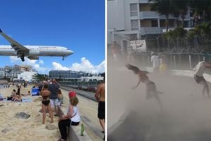 女觀光客在知名的海灘看飛機起飛，沒想到卻意外「被噴飛」身受重傷最後被死神帶走！