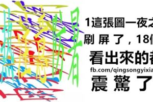 1這張圖一夜之間刷屏了，18個字，看出來的都震驚了！