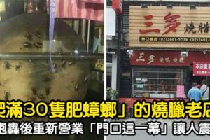 還記得「爬滿30隻肥蟑螂」的燒臘老店嗎？被砲轟後....重新營業「門口這一幕」讓人震驚