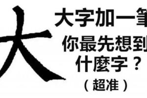 大字加一筆，你最先想到什麼字？（超准）