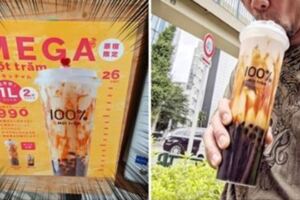 日本製作「巨無霸珍奶」視覺超震撼　「1公升的量、杯長26公分」喝到嗨