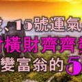 11月14號、15號運氣暴漲，正財橫財齊齊發，輕鬆變富翁的5大生肖！