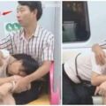 他偷拍火車上「老婆把老公腿當枕頭睡」超甜　但當大家「看到下半身」超震撼：再次相信了愛情！
