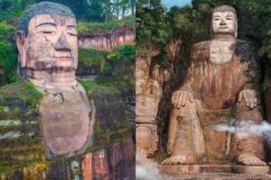 樂山大佛胸口開裂，當地人抱怨，網友調侃：真怕哪天「站起來」！