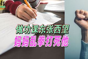 做功課東張西望　媽媽亂拳打死他