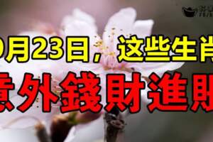 9月23日意外錢財進賬的生肖