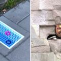 地磚上長出遊泳池？　30張「路過立馬笑出聲」的幽默卡通3D塗鴉