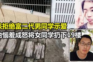 女孩拒絕富二代男同學示愛他惱羞成怒將女同學扔下19樓
