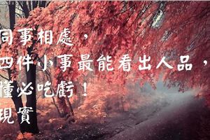 與同事相處，這四件小事最能看出人品，不懂必吃虧！很現實