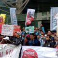 印尼、菲律賓及越南移工至駐台辦事處抗議 盼來台工作改直聘