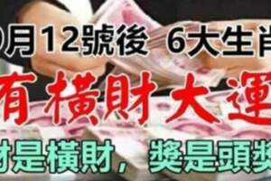 9月12號後有橫財大運的生肖