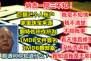 納吉一問三不知！所有過錯都用不知情脫逃！ 真把人民當白痴？ 《內附視頻》