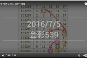 7月5日 金彩539 參考就好兩支連莊當不出牌