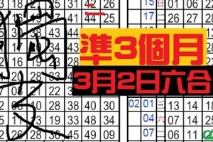 3月2日 六合彩 不定位 定點 末支車*((釘孤支))....