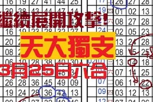 (03/25)六合彩 繼續展開攻擊!很重要的一次衝刺!天大獨支!車車!主支全開!
