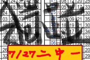 7/27六合 獨碰專欄 天機數２中１