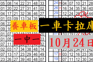 10月24日六合 獨支 準3期 養車板 一車卡拉庫