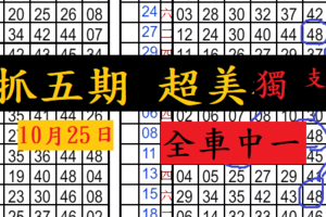 10月24日六合六合 準5期 抓五期 超美獨支 ~