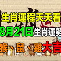 【生肖運程天天看】8月21日生肖運勢 猴、鼠、雞大吉 