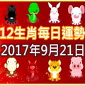 【每日運勢】12生肖之每日運勢2017年9月21日