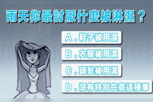 準到沒朋友！雨天你最討厭什麼被淋濕？測朋友眼裡你是怎樣的人！