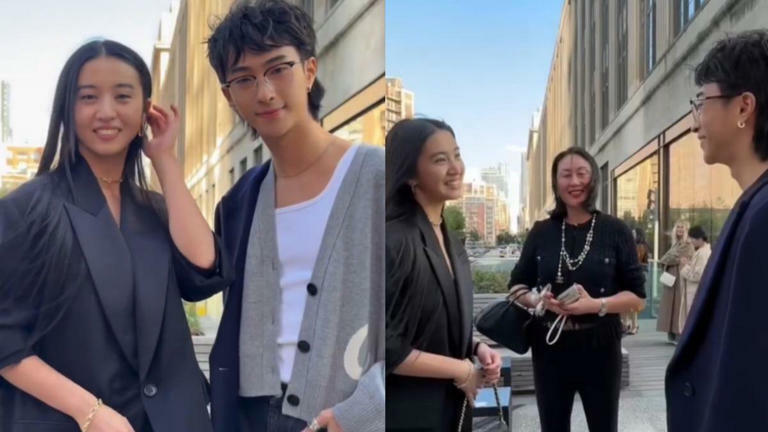 小哈利日前受邀出席紐約時裝週,更和木村拓哉的女兒木村光希相見歡。(圖/翻攝自恩利小紅書) 小哈利日前受邀出席紐約時裝週,更和木村拓哉的女兒木村光希相見歡。(圖/翻攝自恩利小紅書)