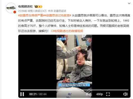 趙露思被爆罹患神經系統疾病,已無法說話、行走。(圖/翻攝自微博) 趙露思被爆罹患神經系統疾病,已無法說話、行走。(圖/翻攝自微博)