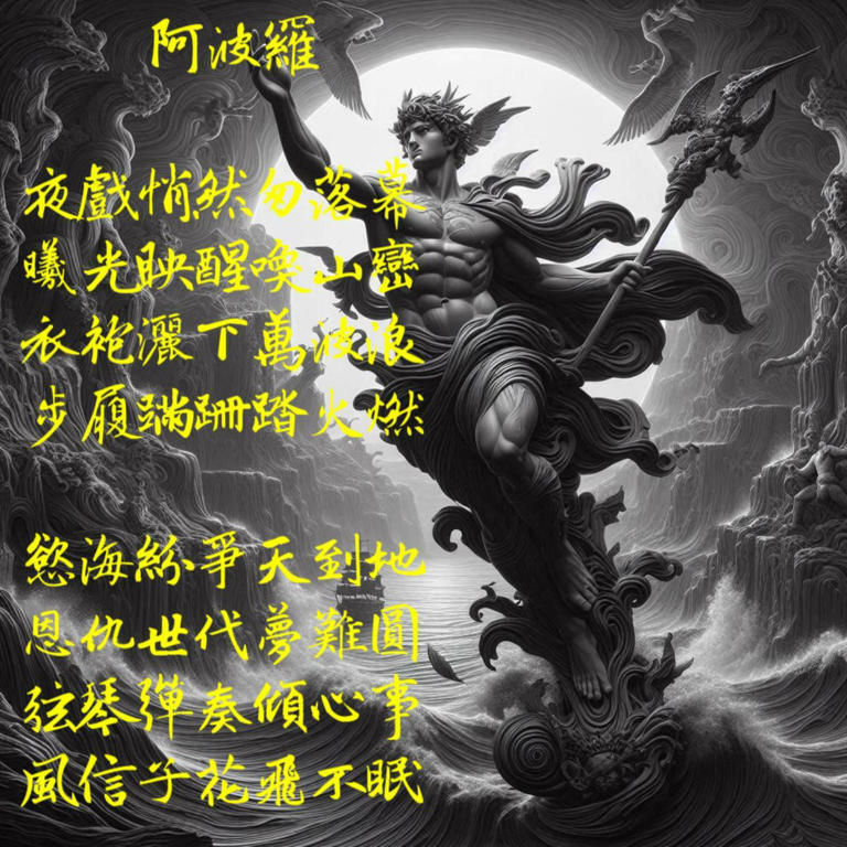 詩《阿波羅》。 圖:黃吉川提供 詩《阿波羅》。 圖:黃吉川提供