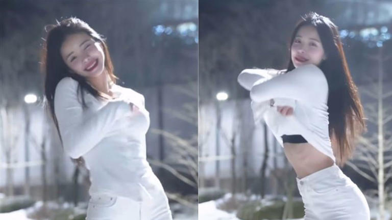 李多慧分享在雪地熱舞的影片。(圖/翻攝自李多慧IG) 李多慧分享在雪地熱舞的影片。(圖/翻攝自李多慧IG)