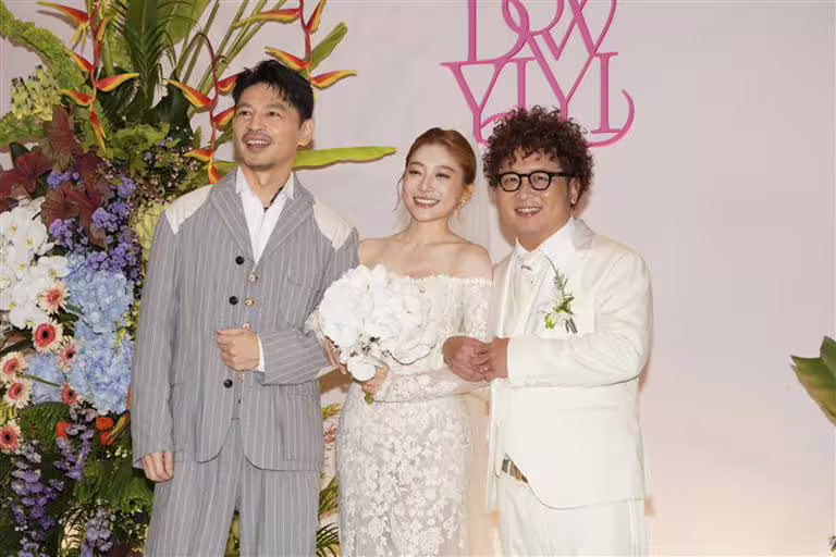 阿Ken主持依依跟納豆婚禮。(圖/記者趙于瑩攝影) 阿Ken主持依依跟納豆婚禮。(圖/記者趙于瑩攝影)