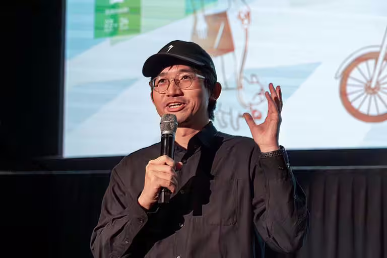 第8屆澳洲台灣影展《斥子》放映,陳彥宏導演映後問答。(澳洲台灣影展提供) 第8屆澳洲台灣影展《斥子》放映,陳彥宏導演映後問答。(澳洲台灣影展提供)