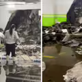 暴雨沖破中國車庫牆　住戶見一幕氣炸了
