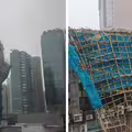 颱風紅霞釀意外　巨型棚架大面積崩塌