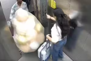 「慶生氣球」電梯內突爆炸！外送員與女大生遭烈火吞噬　驚悚瞬間曝光了