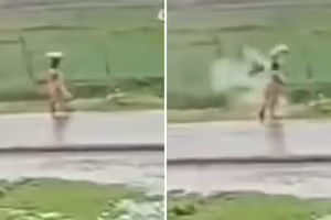 頭頂鍋子遮雨遭雷劈 她全身冒煙倒地 頭頂鍋子遮雨遭雷劈 她全身冒煙倒地
