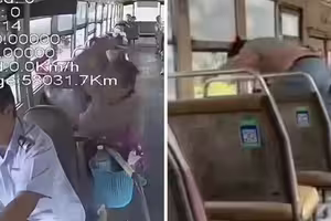 公車搭一半想下車遭拒 乘客持玻璃瓶狂砸司機 公車搭一半想下車遭拒 乘客持玻璃瓶狂砸司機