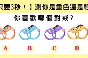 【只要3秒】選對戒測你是重色還是輕友！