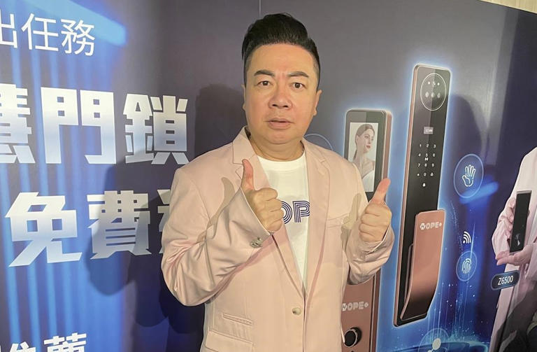 董至成26日出席電子鎖記者會。(謝采恩攝) 董至成26日出席電子鎖記者會。(謝采恩攝)