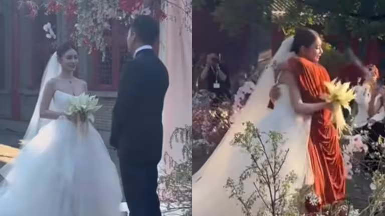 汪小菲和馬筱梅完婚。(圖/翻攝自微博) 汪小菲和馬筱梅完婚。(圖/翻攝自微博)