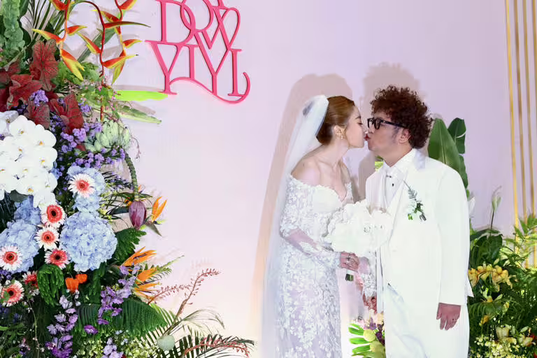 納豆、依依婚禮。(鄧博仁攝) 納豆、依依婚禮。(鄧博仁攝)