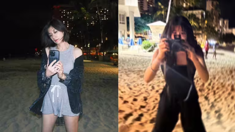 母女兩人互相幫對方拍攝,母女之間的默契自然流露。(圖/翻攝自賈靜雯IG) 母女兩人互相幫對方拍攝,母女之間的默契自然流露。(圖/翻攝自賈靜雯IG)
