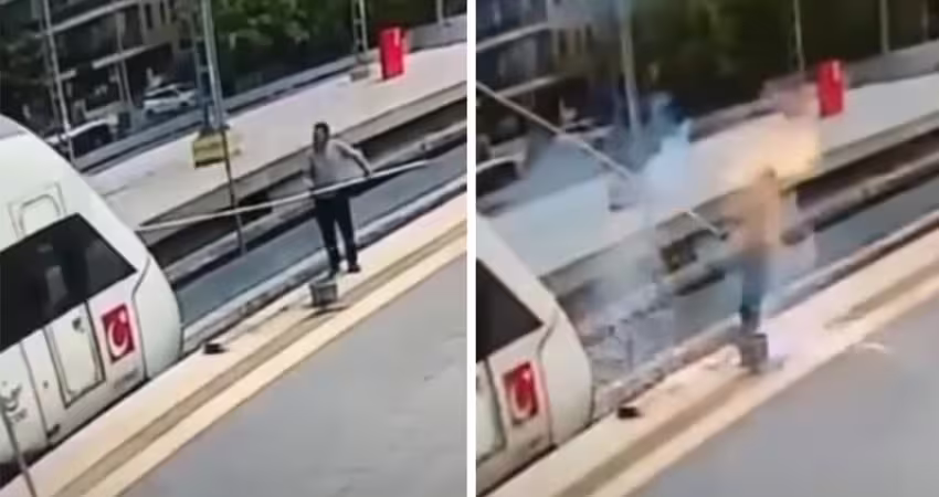 清潔火車時失誤　工人慘遭火球籠罩