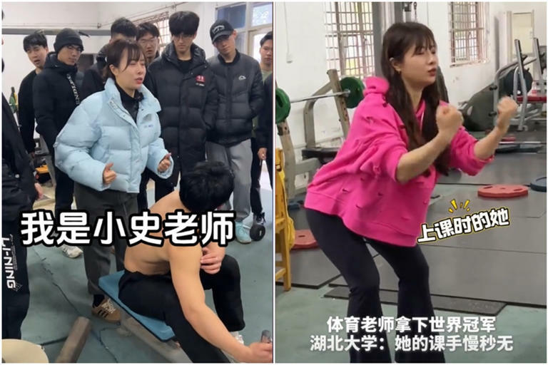 29歲的湖北大學體育老師史璠,她的課程相當搶手。(圖/攝自抖音@冠軍小史) 29歲的湖北大學體育老師史璠,她的課程相當搶手。(圖/攝自抖音@冠軍小史)