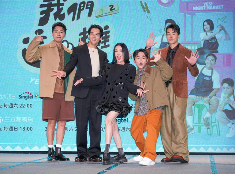 蔡凡熙(左起)、胡宇威、苗可麗、蔡昌憲、禾浩辰出席《我們這一攤2》開播記者會。(羅永銘攝) 蔡凡熙(左起)、胡宇威、苗可麗、蔡昌憲、禾浩辰出席《我們這一攤2》開播記者會。(羅永銘攝)