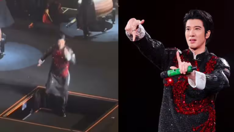 王力宏在杭州舉辦巡演,險些發生跌落舞台意外。(圖/翻攝自王力宏、艾瑪客代表微博) 王力宏在杭州舉辦巡演,險些發生跌落舞台意外。(圖/翻攝自王力宏、艾瑪客代表微博)