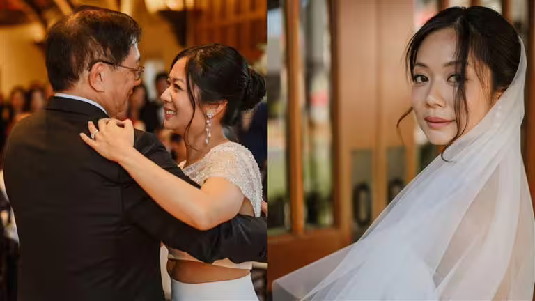 管中閔的女兒結婚了，管爺果然哭到不能自已。（圖／翻攝自管中閔臉書CM Kuan）
