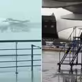 突遇強風暴！機場設備被「吹飛」　3客機慘遭撞毀