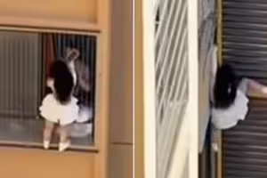 影／正宮突然回家？短裙妹「爬窗脫逃」險打滑摔落